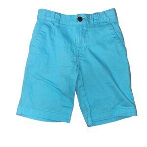 Wonder Nation Boys Aqua Blue Flat Front Shorts With Button Closure Size 8 Cotton